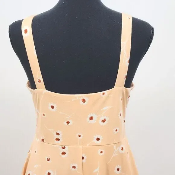 Altar'd State Bow Tie Front Floral Skater Mini Dress Medium Retro Pinup Summer - Picture 11 of 12